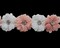 2" x 10 Yards Blush and White 3D Flower Rhinestone Organza Trim